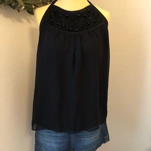 Banana Republic Black Haltered Top Large